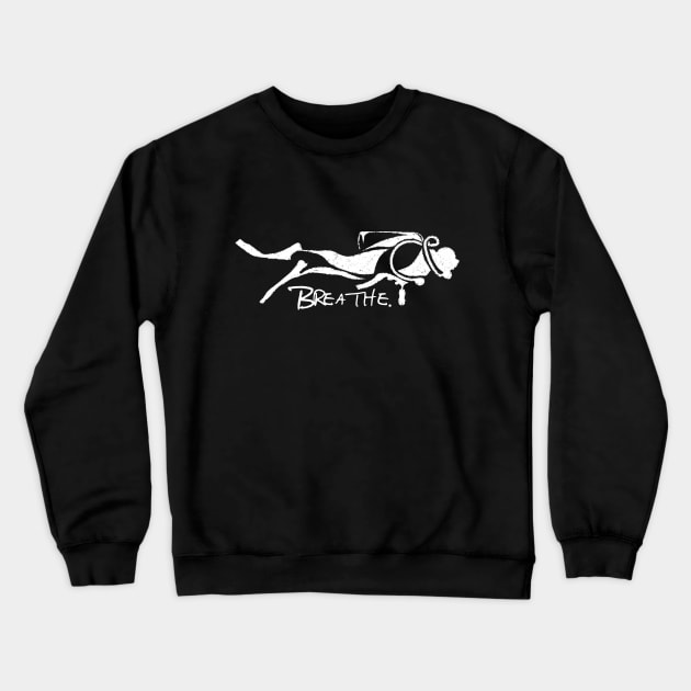 Swimming diver (white) Crewneck Sweatshirt by Lonely_Busker89